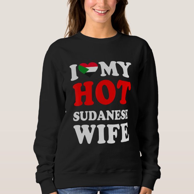 Sweatshirt J'aime mon mari femme soudanais (Devant)