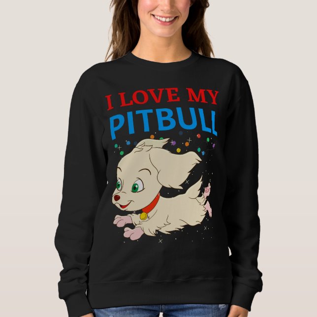 Sweatshirt J'aime mon Pitbull 19 (Devant)