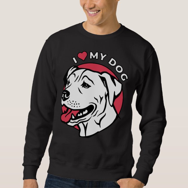 Sweatshirt J'Aime Mon Pitbull Dog (Devant)