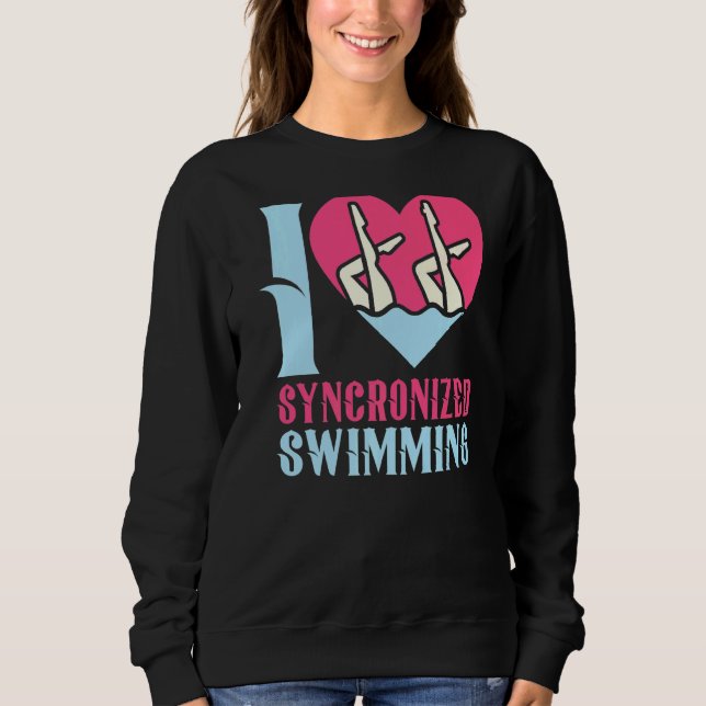 Sweatshirt J'aime nager synchronisée 1 (Devant)