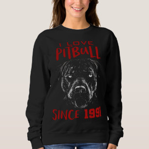 Sweatshirt J'aime pitbull depuis 1991