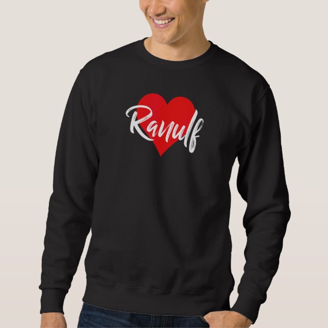 Sweatshirt J'aime Ranulf prénom  Amour cœur (Devant)