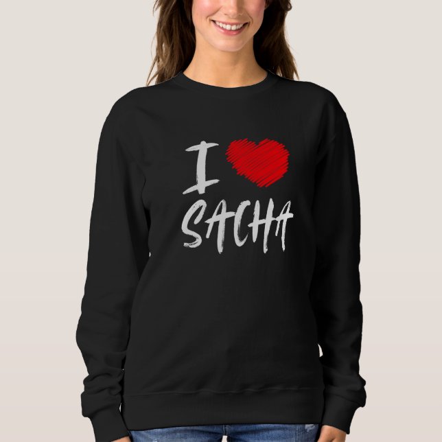 Sweatshirt J'Aime Sacha Mari Son Petit ami Papa Grandson He (Devant)