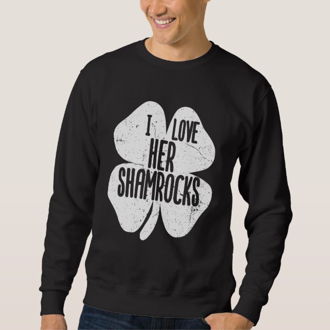 Sweatshirt J'aime ses Shamrocks St Patrick's Day Couples (Devant)