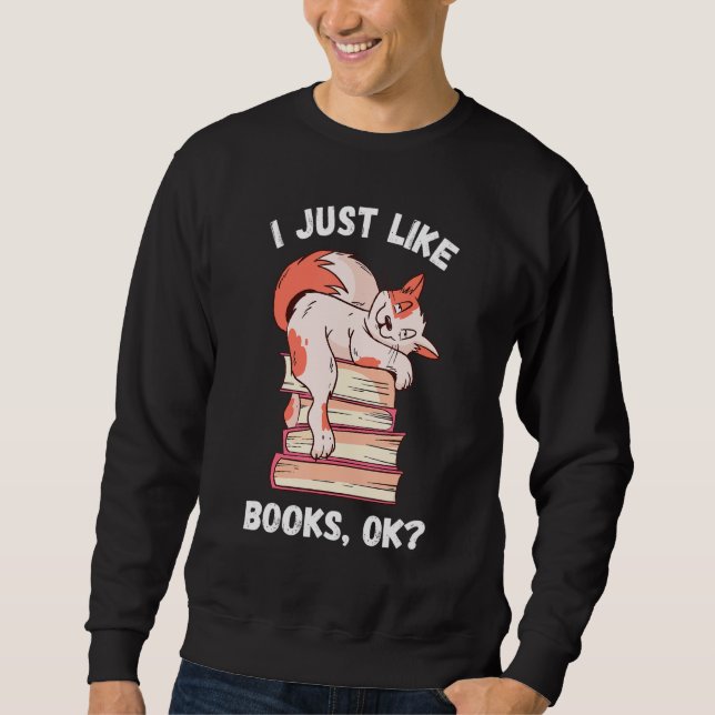 Sweatshirt J'Aime Simplement Books Reader Bookworm Cat Books  (Devant)