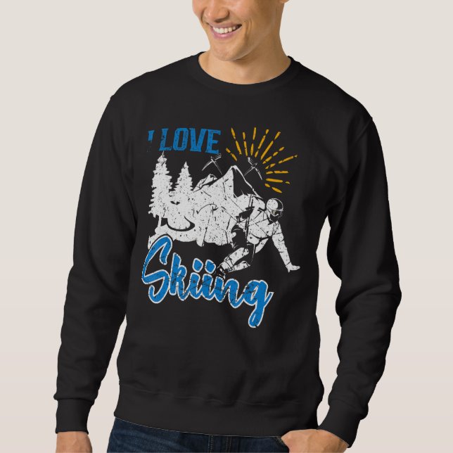Sweatshirt J'Aime Skier Vintage Ski De Neige (Devant)