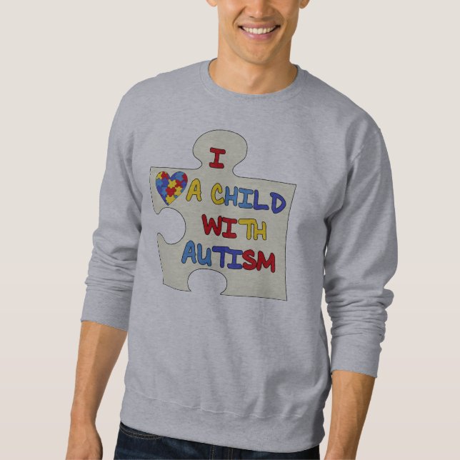 Sweatshirt J'aime un enfant avec l'autisme (Devant)