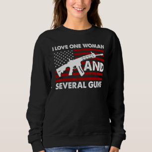 Sweatshirt J'aime une femme et plusieurs armes à feu papa gra