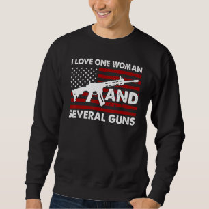 Sweatshirt J'aime une femme et plusieurs armes à feu papa gra