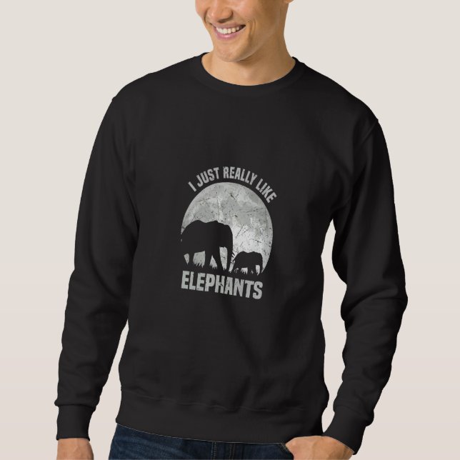 Sweatshirt J'aime vraiment beaucoup les éléphants Afrika Circ (Devant)