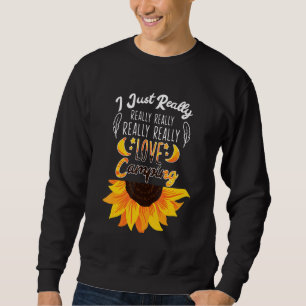Sweatshirt J'Aime Vraiment Camping Sunflower Camper Hiker
