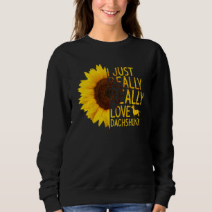 Sweatshirt J'Aime Vraiment Dachshunds Femmes Hommes Chien Sun