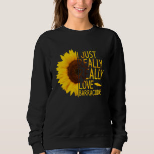 Sweatshirt J'Aime Vraiment Les Barracudas Femmes Hommes Poiss
