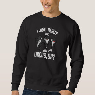 Sweatshirt J'Aime Vraiment Les Orcas Whale Kids Boys Girls Pu