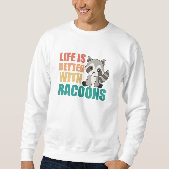 Sweatshirt J'Aime Vraiment Racoons Cute Raccoon (Devant)
