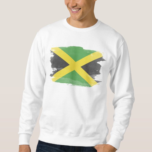 Sweatshirt Jamaica flag brush stroke, flag national (Devant)