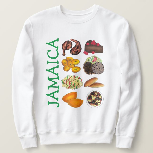 Sweatshirt JAMAICA Jamaïcain Foods Caribbean Island Cuisine (Design devant)
