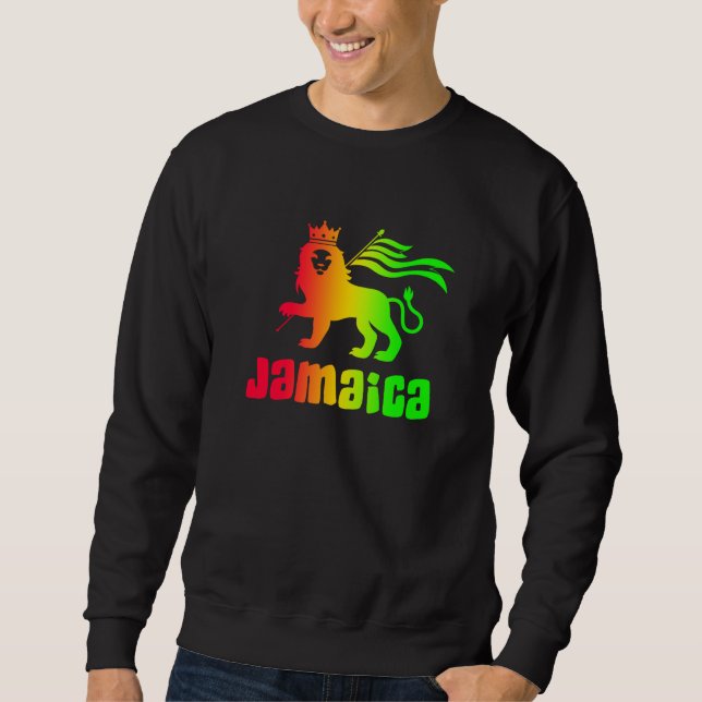 Sweatshirt Jamaica Rasta Lion  (Devant)