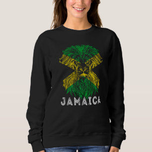 Sweatshirt Jamaïcaine Drapeau Lion Head Carribean Pride Ro
