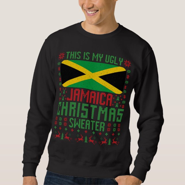 Sweatshirt Jamaïque Doux de Noël moche Jamaïque Drapeau pour  (Devant)