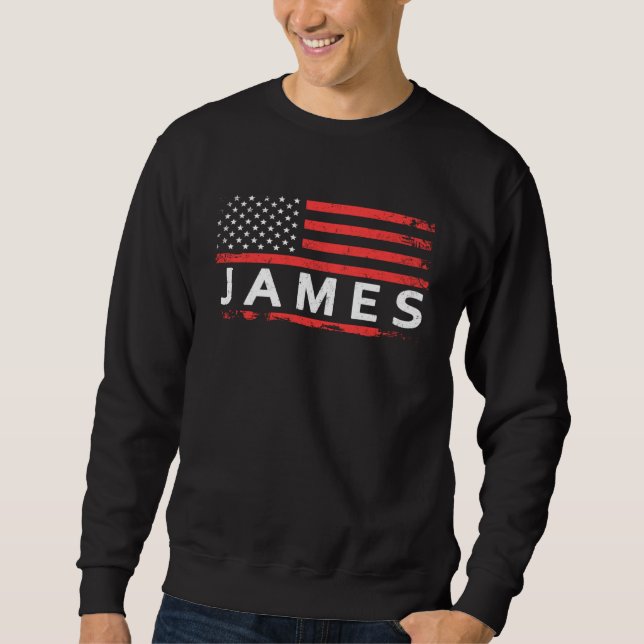 SWEATSHIRT JAMES AMERICAN FLAG  FOR JAMES (Devant)