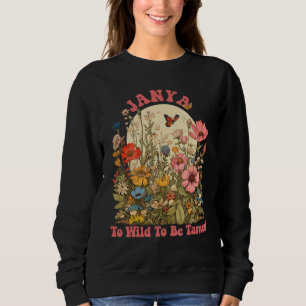 Sweatshirt JANYA Nom Cute Retro Girls Fleur sauvage JANYA Nom