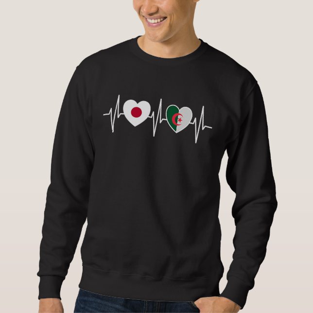 Sweatshirt Japan And Algeria Algerian Flag Flags (Devant)