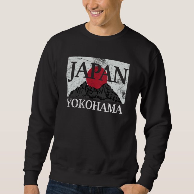 Sweatshirt Japan Yokohama Fuji san flag (Devant)
