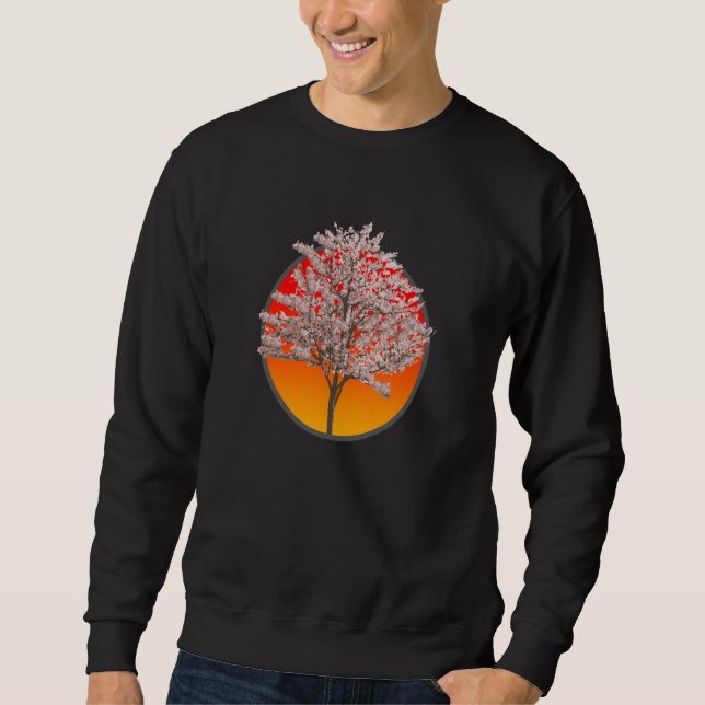 Sweatshirt Japanese Cherry Tree Blossom 80's Vaporwave Colors (Devant)