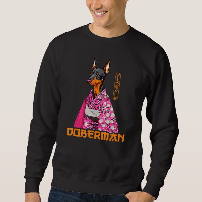 Sweatshirt Japanese Doberman Pinscher Wearing Kimono Japan Ka (Devant)