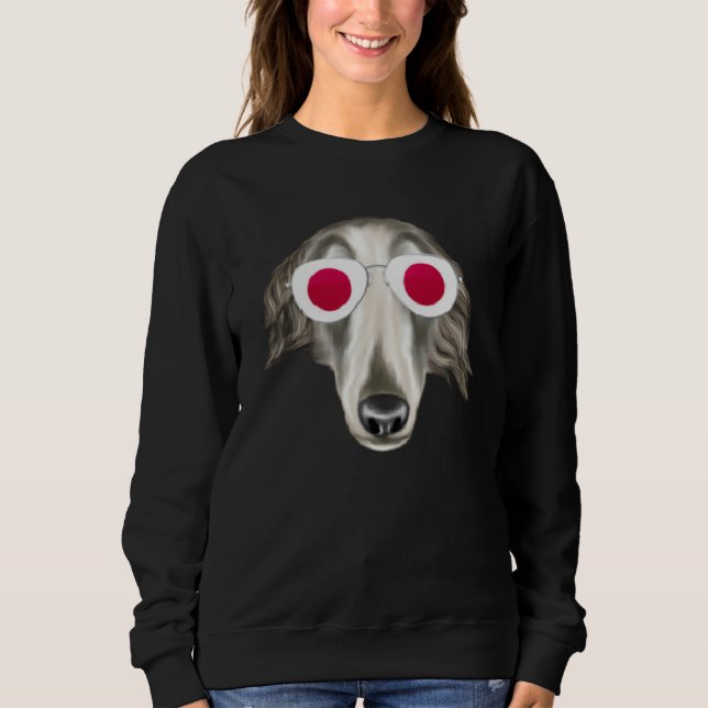 Sweatshirt Japanese Flag Borzoi Dog Japan Pocket (Devant)