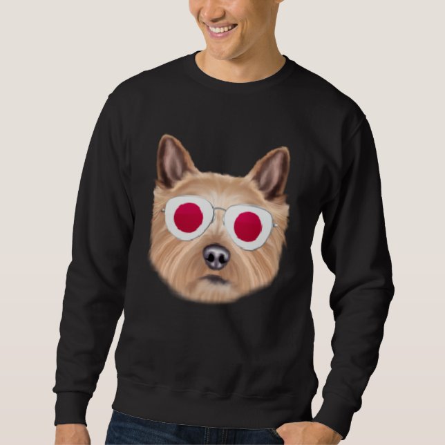 Sweatshirt Japanese Flag Norwich Terrier Dog Japan Pocket (Devant)