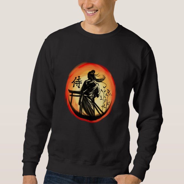 Sweatshirt Japanese Samurai Warrior Lone Bushido Warrior (Devant)