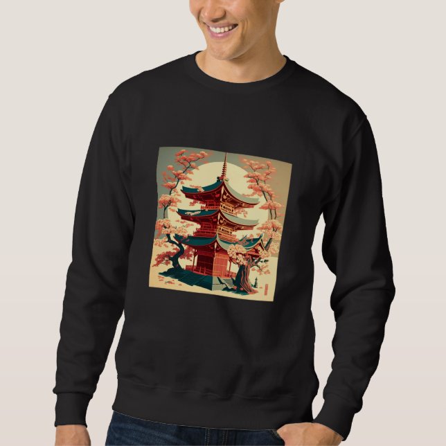 Sweatshirt Japanese Tokyo Asian inspired retro 60u2019s style (Devant)