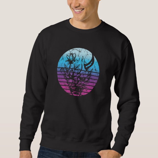 Sweatshirt Japon Démon Masque Visage Devil Oni Vaporwave Aest (Devant)