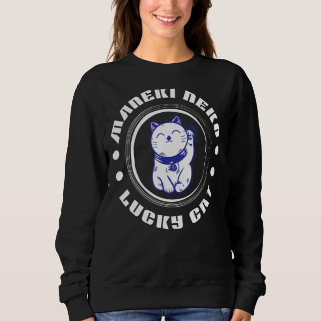Sweatshirt Japonais Becking Chat agitant bras Lucky Chat Good (Devant)