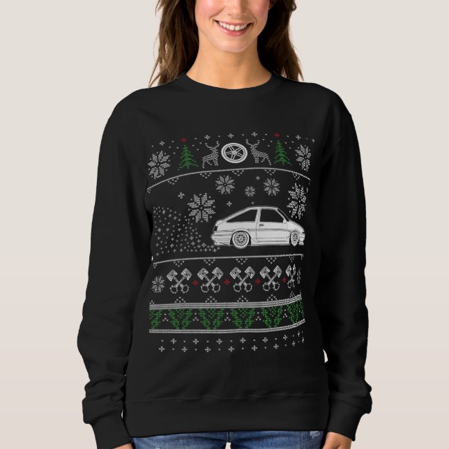 Sweatshirt Japonais Drifting initial voiture dérive Love Ugly (Devant)