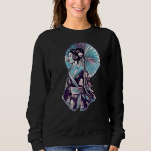 Sweatshirt Japonais Geisha Parasol Joli tatouage Samurai