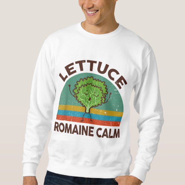 Sweatshirt Jardin Chemise Laitue Romaine Calme Amusant Vegan  (Devant)
