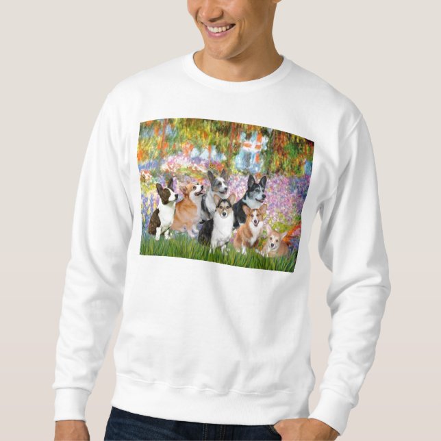 Sweatshirt Jardin - Corgies galloises (sept) (Devant)