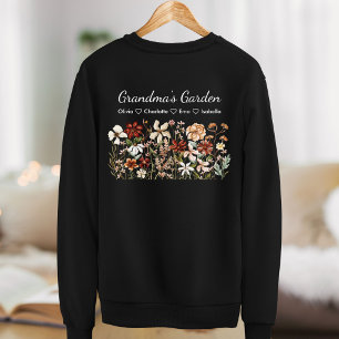 Sweatshirt Jardin de grand-mère personnalisé de fleurs sauvag