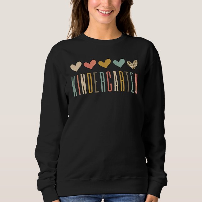 Sweatshirt Jardin d'enfants Leopard Heart Enseignant Élève 1e (Devant)