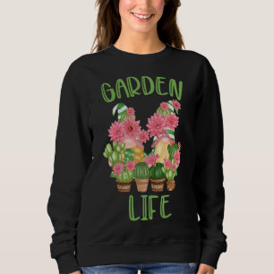 Sweatshirt Jardin Gnomes avec Plantes Pots Amusants Jardin Hu