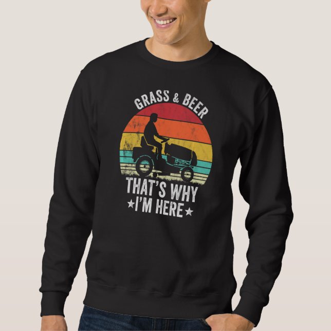 Sweatshirt Jardinage De Pelouse Mowing Et Bière (Devant)
