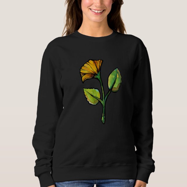 Sweatshirt Jaune Fleur Jaune Jardinier Au Printemps (Devant)