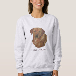 Sweatshirt jaune labrador retreiver chien portrait slogan amu
