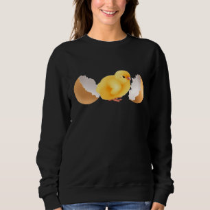 Sweatshirt Jaune mignon Poulets Poulets Ados OEufs À L'Épaule