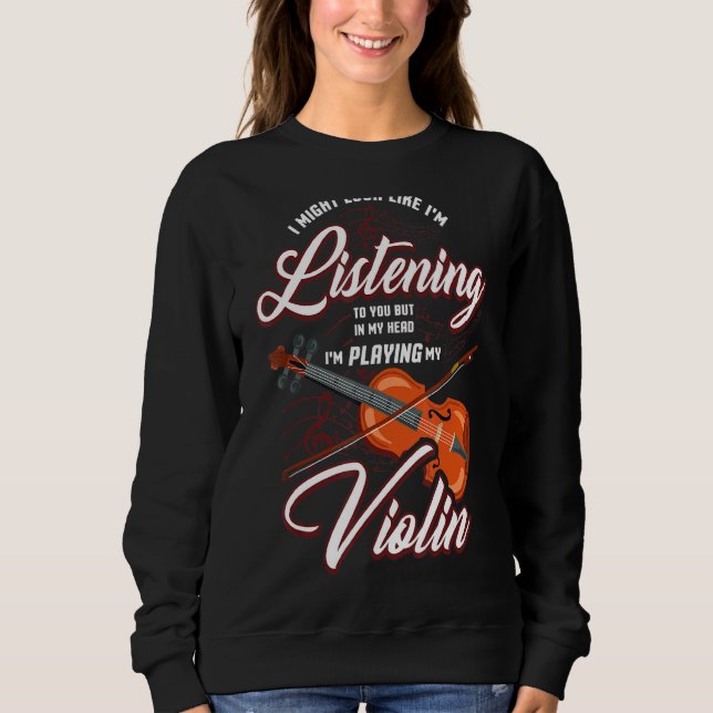 Sweatshirt J'Aurais L'Air De T'Écouter En Disant Vio (Devant)