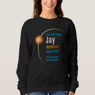 Sweatshirt Jay Vermont VT Éclipse solaire totale 2024 1