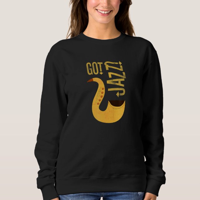 Sweatshirt Jazz Saxophone Vintage Jazz Music (Devant)